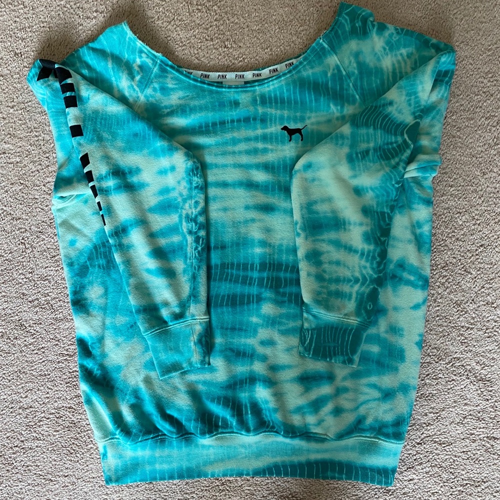 PINK | Blue Tie Dye Crewneck